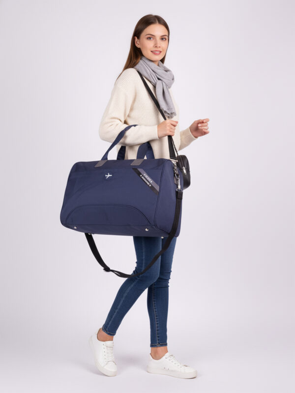 Bolsa Sacola de Viagem Grande Nylon Academia Fim de Semana com Alça Transversal e Encaixe para Mala de Rodinha