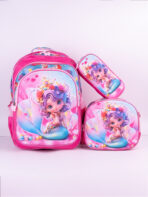 Kit 3 Mochilas Infantil Escolar 3d Com Lancheira Termica e Estojo Tam G REF 1601 - Imagem 2