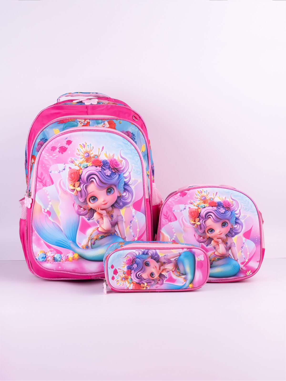 Kit 3 Mochilas Infantil Escolar 3d Com Lancheira Termica e Estojo Tam G REF 1601 - Imagem 3