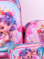 Kit 3 Mochilas Infantil Escolar 3d Com Lancheira Termica e Estojo Tam G REF 1601 - Imagem 5