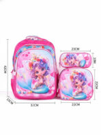 Kit 3 Mochilas Infantil Escolar 3d Com Lancheira Termica e Estojo Tam G REF 1601 - Imagem 12