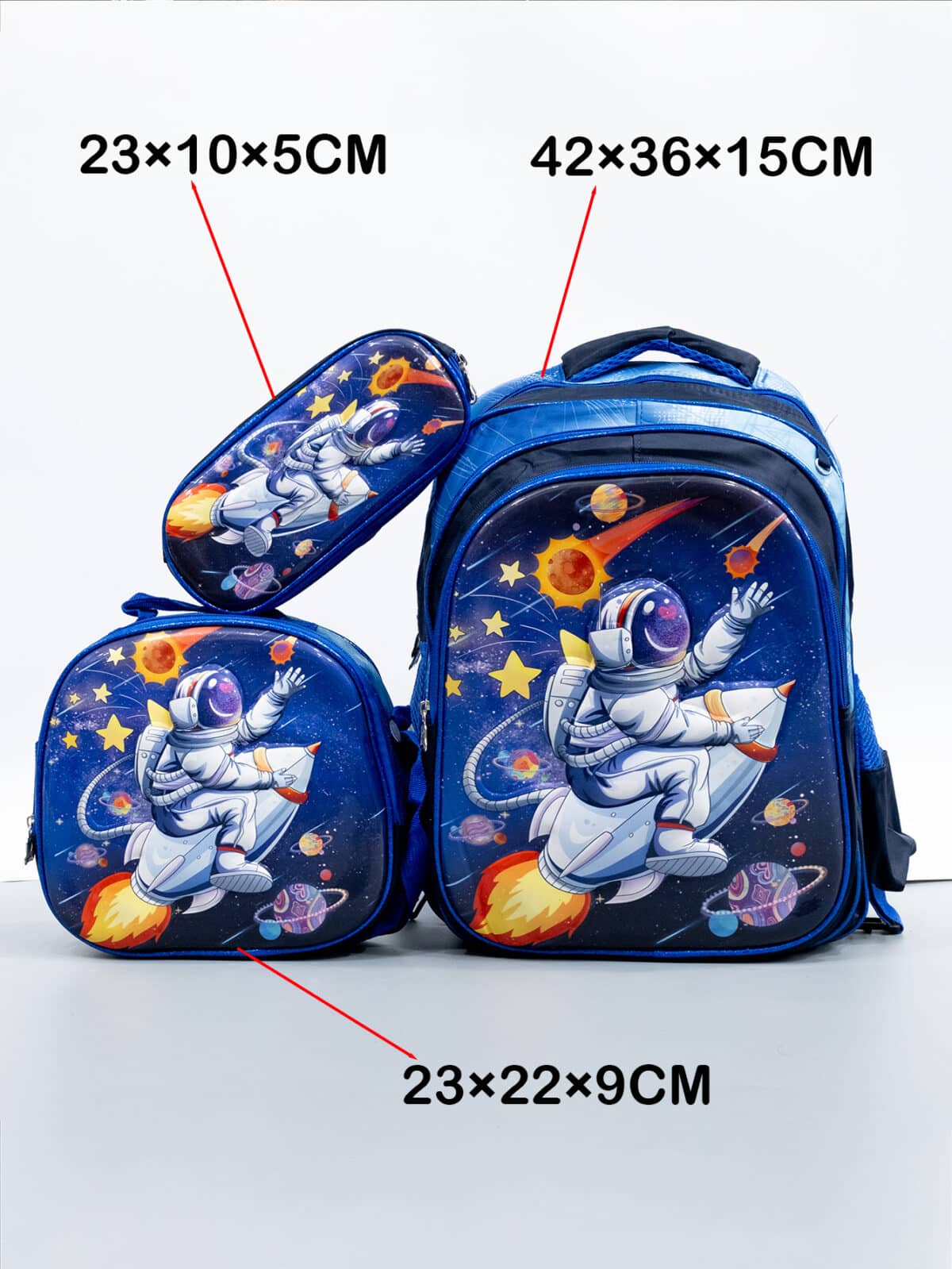 Kit Mochilas Infantil Escolar 3d C/lancheira Termica Estojo 3101 - Imagem 3