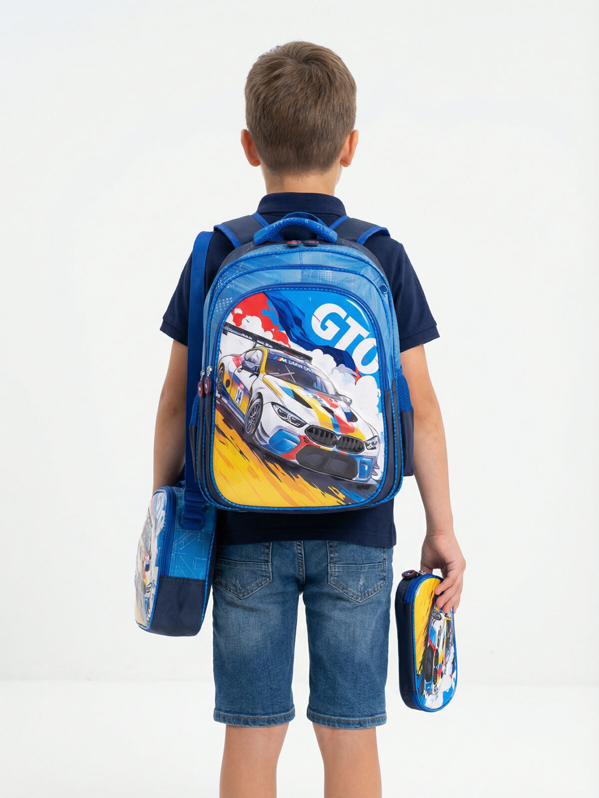 Kit 3 Mochilas Infantil Escolar 3d Com Lancheira Termica e Estojo Tam G 9030 - Imagem 2