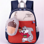 Mochila Infantil Escolar de Nylon C/Estojo Tam P Creche Pré-Escola REF C-1045