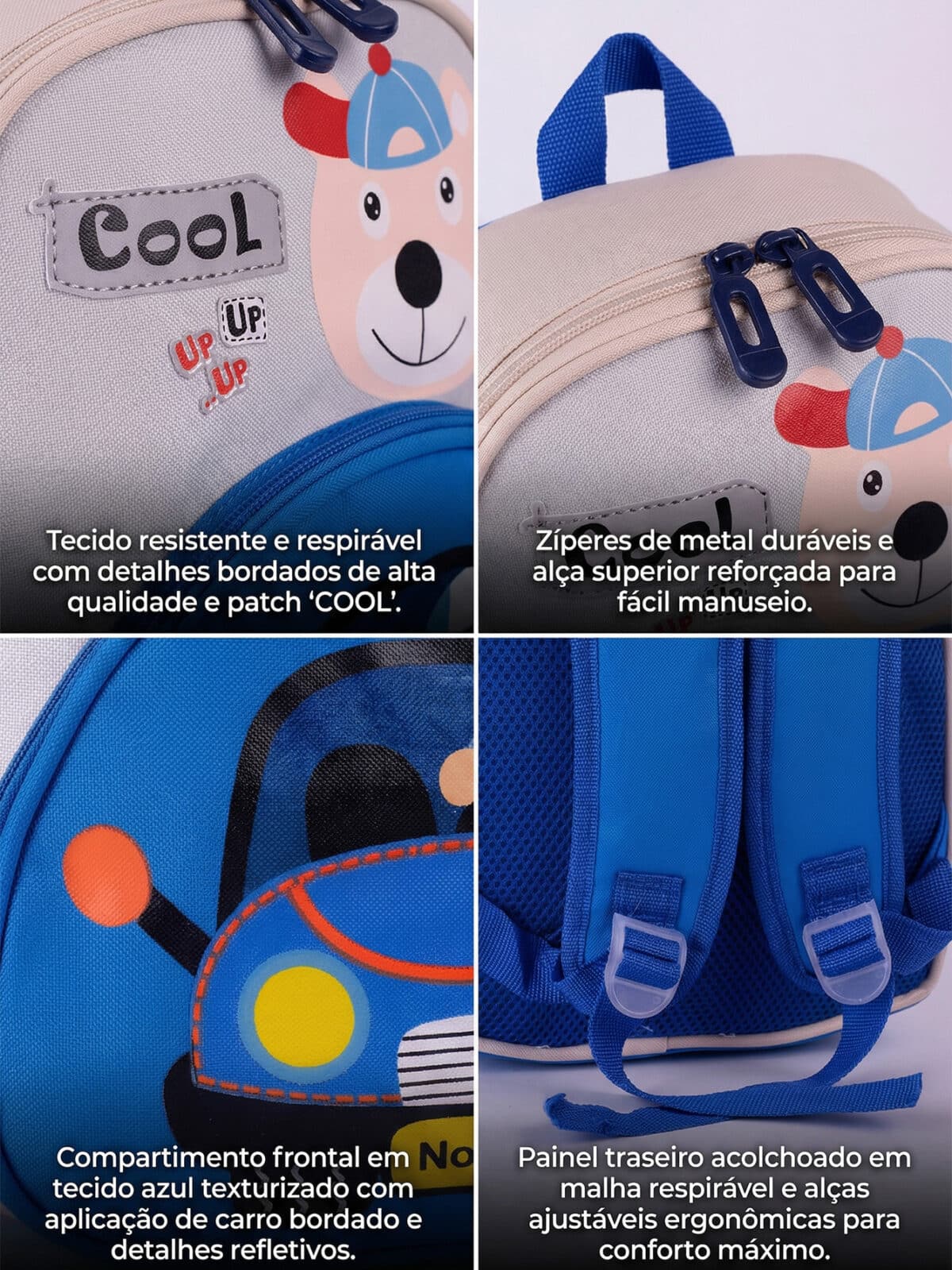 Mochila Infantil Escolar de Nylon Tam P Creche Pré-Escola REF C-1046 - Imagem 8