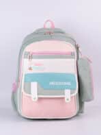Mochila Escolar Soft Girl Candy Colors Estilo Coreano Rabbit Com Bolsinha