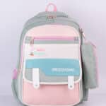 Mochila Escolar Soft Girl Candy Colors Estilo Coreano Rabbit Com Bolsinha