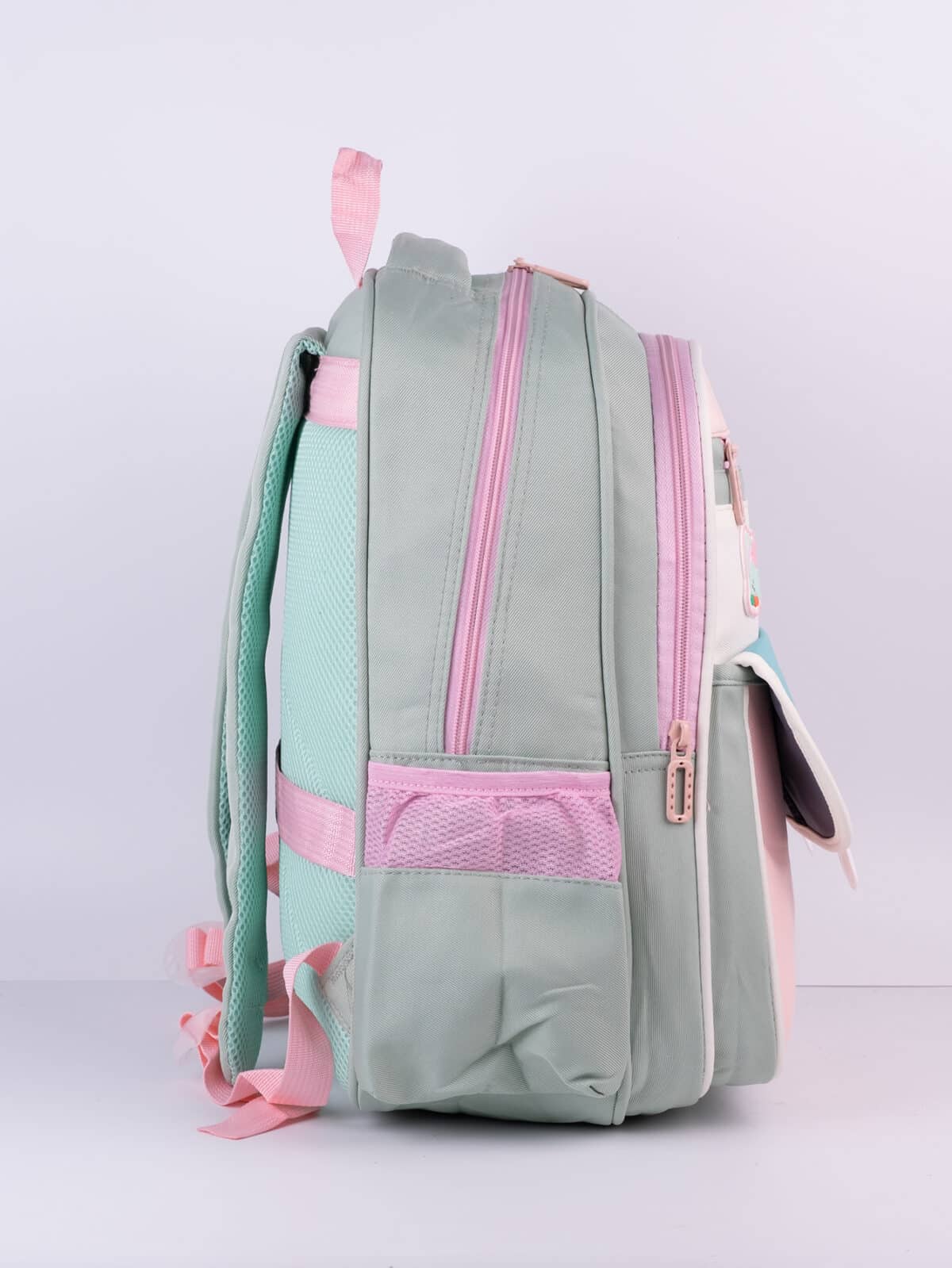 Mochila Escolar Soft Girl Candy Colors Estilo Coreano Rabbit Com Bolsinha - Imagem 4
