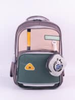 Mochila Escolar Colorblock Moderna Espaçosa Com Acessório Fofo Alça Confortável