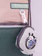 Mochila Escolar Colorblock Moderna Espaçosa Com Acessório Fofo Alça Confortável - Imagem 8