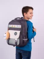 Mochila Escolar Casual Kawaii Com Pingente De Pelúcia Multi Bolsos Grande Capacidade