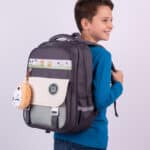 Mochila Escolar Casual Kawaii Com Pingente De Pelúcia Multi Bolsos Grande Capacidade