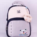 Mini Mochila Escolar Kawaii Ursinho Estrelas Com Pingente De Pelúcia Para Menino e Menina