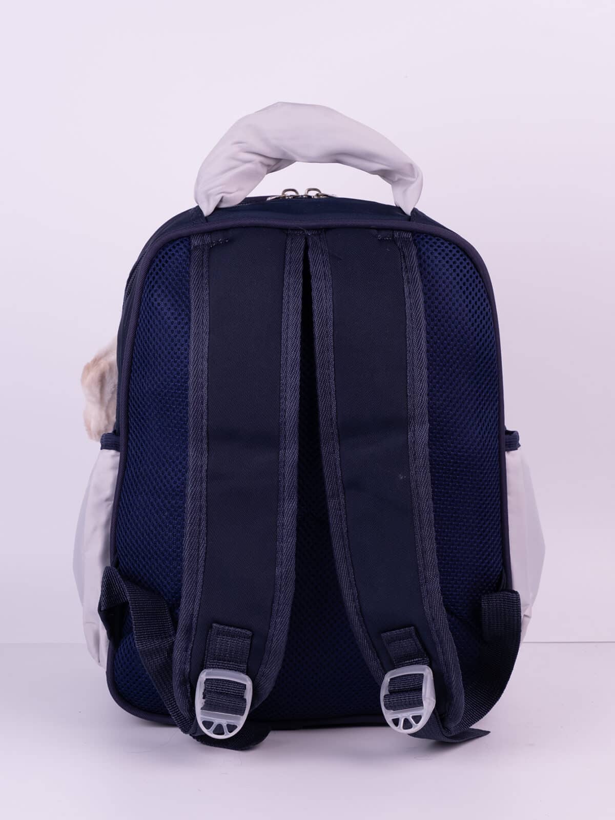 Mini Mochila Escolar Kawaii Ursinho Estrelas Com Pingente De Pelúcia Para Menino e Menina - Imagem 4