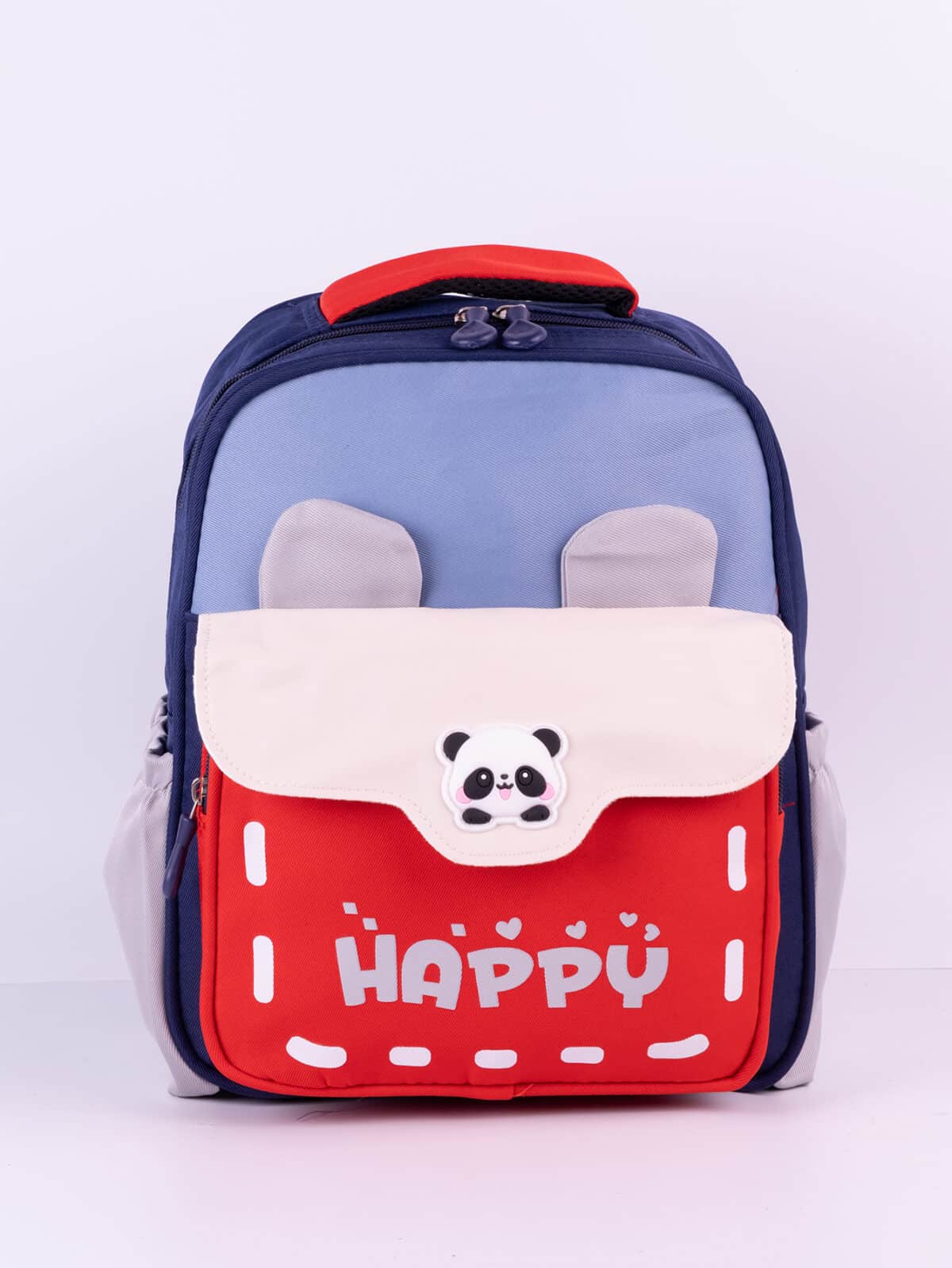 Mini Mochila Infantil Panda Happy Colorida Com Orelhinhas Kawaii Para Creche - Imagem 2