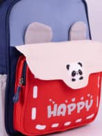 Mini Mochila Infantil Panda Happy Colorida Com Orelhinhas Kawaii Para Creche - Imagem 6