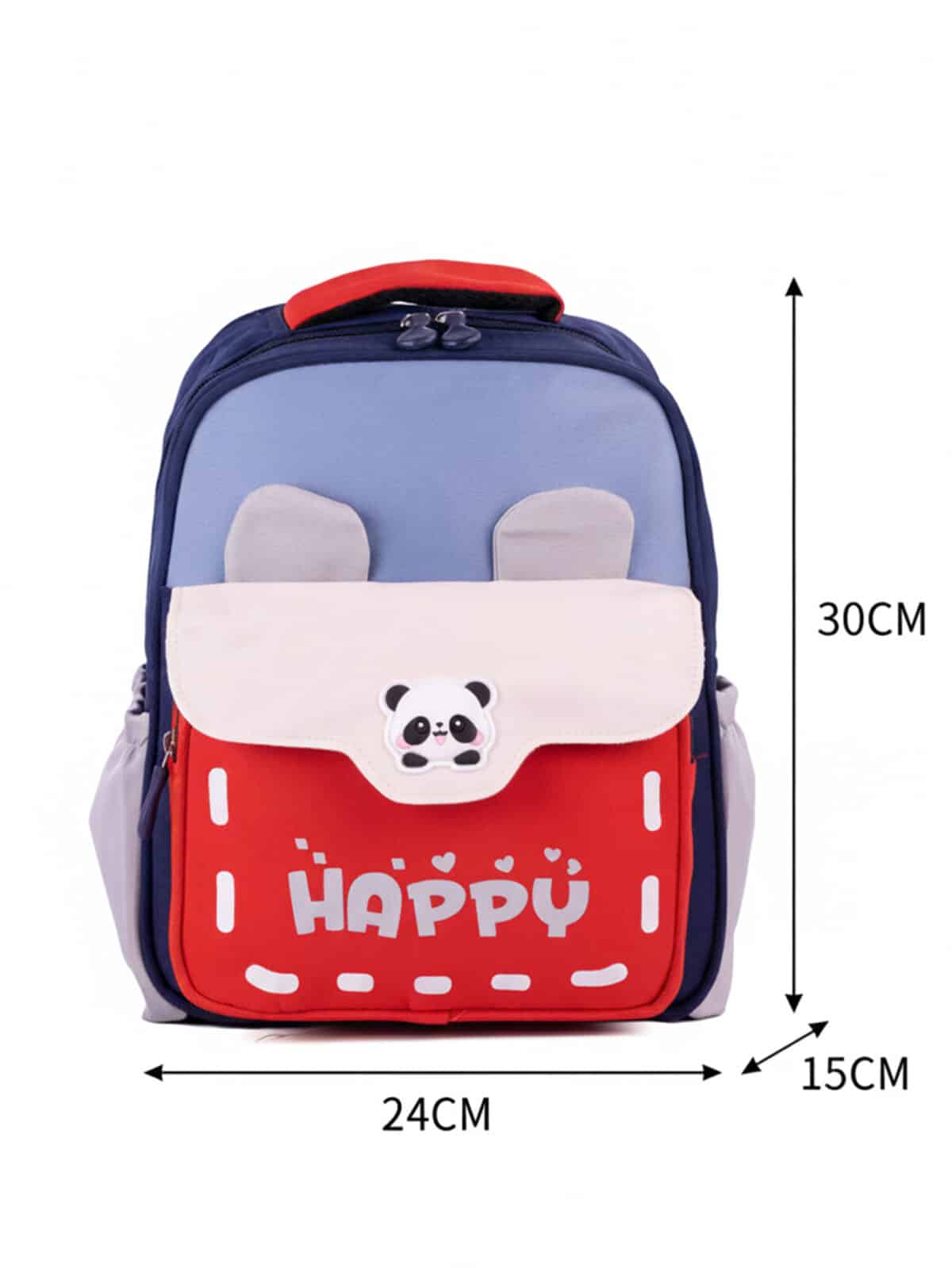 Mini Mochila Infantil Panda Happy Colorida Com Orelhinhas Kawaii Para Creche - Imagem 10