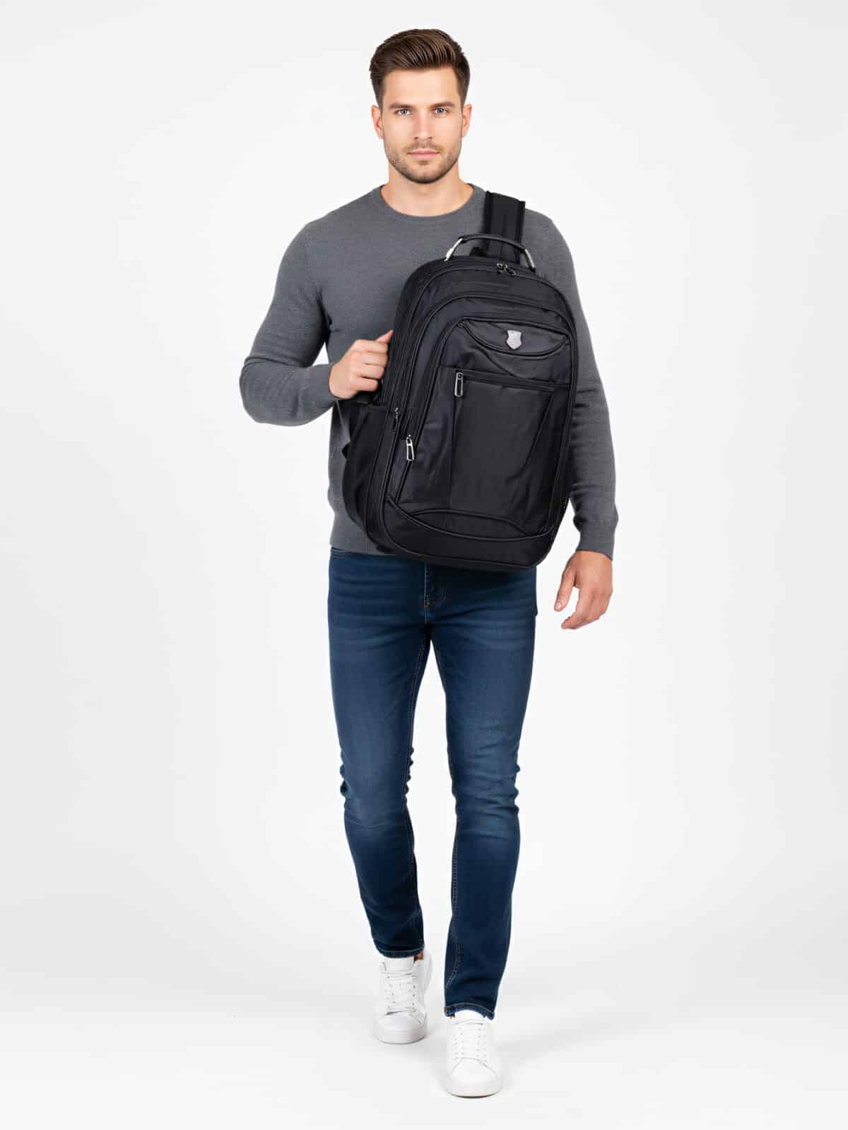 Mochila Executiva Grande Capacidade Reforçada com Alça Cabo de Aço Para Notebook Impemeável K05 - Imagem 3