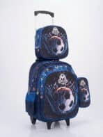 Kit Mochila Escolar Rodinhas Lancheira Estojo 3 Peças Grande Resistente 3D volta as aulas - Imagem 2