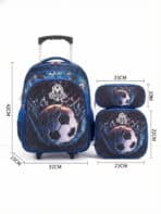 Kit Mochila Escolar Rodinhas Lancheira Estojo 3 Peças Grande Resistente 3D volta as aulas - Imagem 4