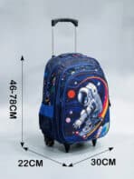 Kit Mochila De Carrinho Escolar Infantil Estampada Tam G Grande 2 em 1 Costas e Carrinho 1701 - Imagem 3