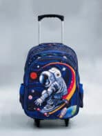 Kit Mochila De Carrinho Escolar Infantil Estampada Tam G Grande 2 em 1 Costas e Carrinho 1701