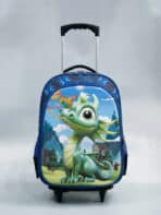 Kit Mochila De Carrinho Escolar Infantil Estampada Tam G Grande 2 em 1 Costas e Carrinho 408