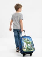 Kit Mochila De Carrinho Escolar Infantil Estampada Tam G Grande 2 em 1 Costas e Carrinho 408 - Imagem 3