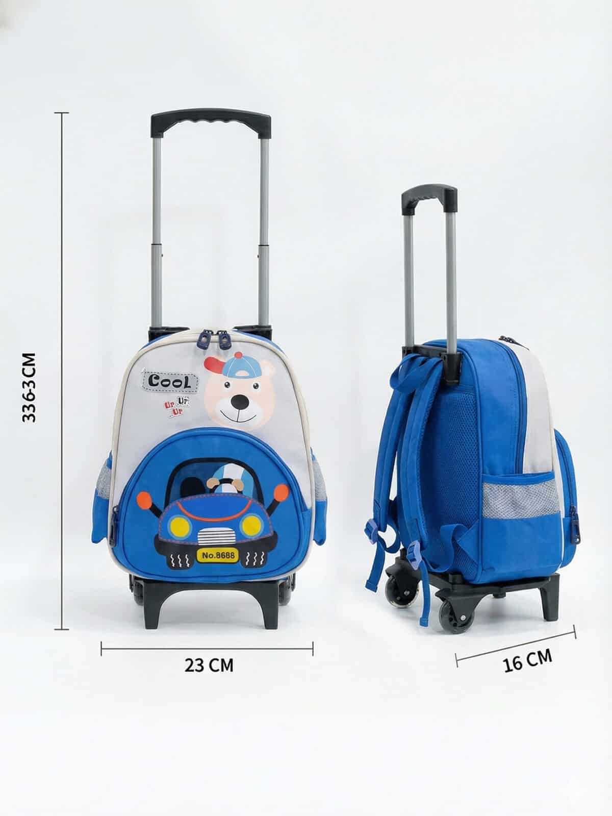 Kit Mochila Escolar Infantil Estampada Personagem Tam P com rodinhas C-1046 - Imagem 4