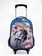 Kit Mochila De Carrinho Escolar Infantil Estampada Tam M Grande 2 em 1 Costas e Carrinho