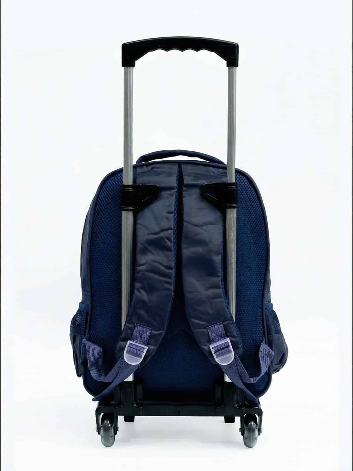 Kit Mochila De Carrinho Escolar Infantil Estampada Tam M Grande 2 em 1 Costas e Carrinho - Imagem 2