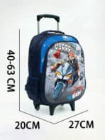 Kit Mochila De Carrinho Escolar Infantil Estampada Tam M Grande 2 em 1 Costas e Carrinho - Imagem 4