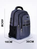 Mochila Masculina Reforçada Impermeável Grande - USB, Porta Canetas e Alça Acolchoada W3203 - Imagem 10