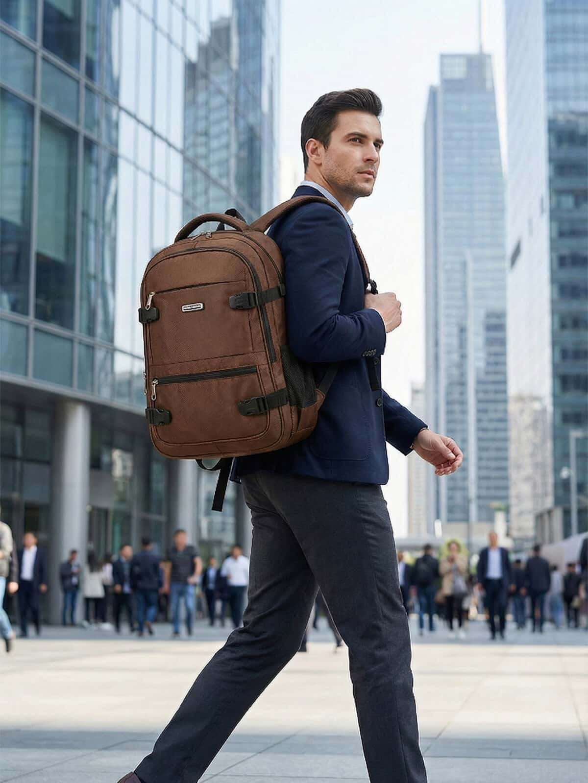 Mochila De Costas Executiva Casual Viagem Grande Capacidade Multi-bolsos Notebook - Imagem 5