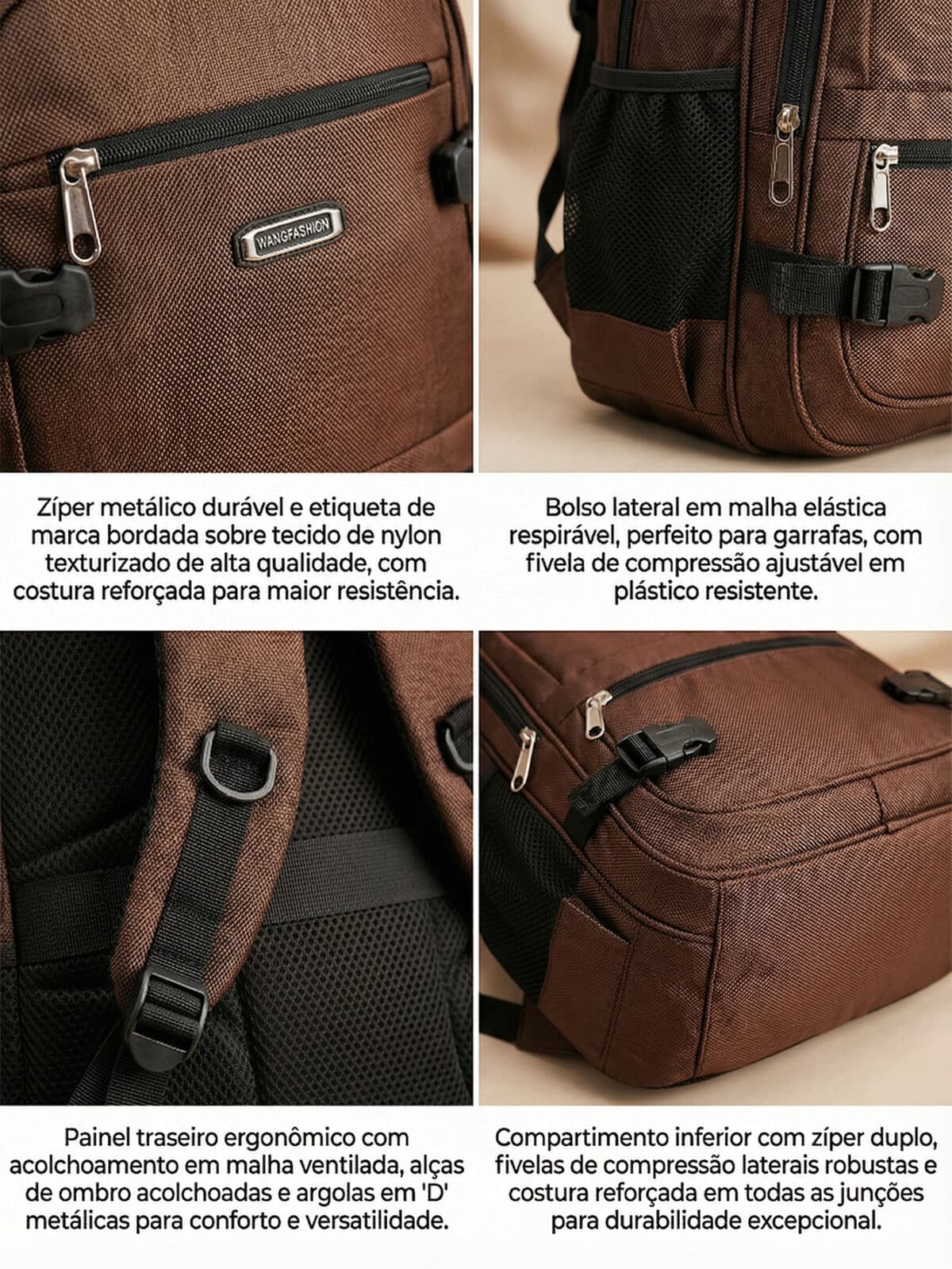 Mochila De Costas Executiva Casual Viagem Grande Capacidade Multi-bolsos Notebook - Imagem 7