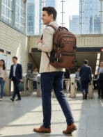 Mochila De Costas Executiva Reforçada Viagem Grande Capacidade Multi-bolsos Notebook - Imagem 4