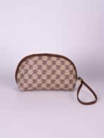 Conjunto Bolsa Tote De Ombro Estampa Monograma Vintage Elegante Com Estojo E Pingente - Imagem 6