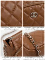 Bolsa Transversal Matelassê Minimalista Elegante Com Corrente Estilo Old Money - Imagem 5