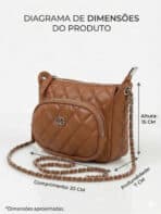 Bolsa Transversal Matelassê Minimalista Elegante Com Corrente Estilo Old Money - Imagem 6