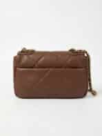Bolsa De Ombro Flap Acolchoada Minimalista Elegante Com Corrente Dourada Estilo Old Money - Imagem 3