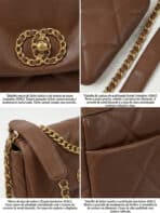 Bolsa De Ombro Flap Acolchoada Minimalista Elegante Com Corrente Dourada Estilo Old Money - Imagem 6