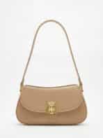 Bolsa De Ombro Underarm Estilo Old Money Minimalista Cor Sólida Com Fecho De Metal