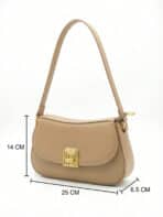 Bolsa De Ombro Underarm Estilo Old Money Minimalista Cor Sólida Com Fecho De Metal - Imagem 7