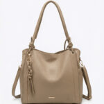 Bolsa De Ombro Hobo Minimalista Slouchy Detalhe Nó E Tassel Grande Capacidade