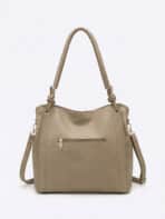 Bolsa De Ombro Hobo Minimalista Slouchy Detalhe Nó E Tassel Grande Capacidade - Imagem 3