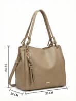 Bolsa De Ombro Hobo Minimalista Slouchy Detalhe Nó E Tassel Grande Capacidade - Imagem 8