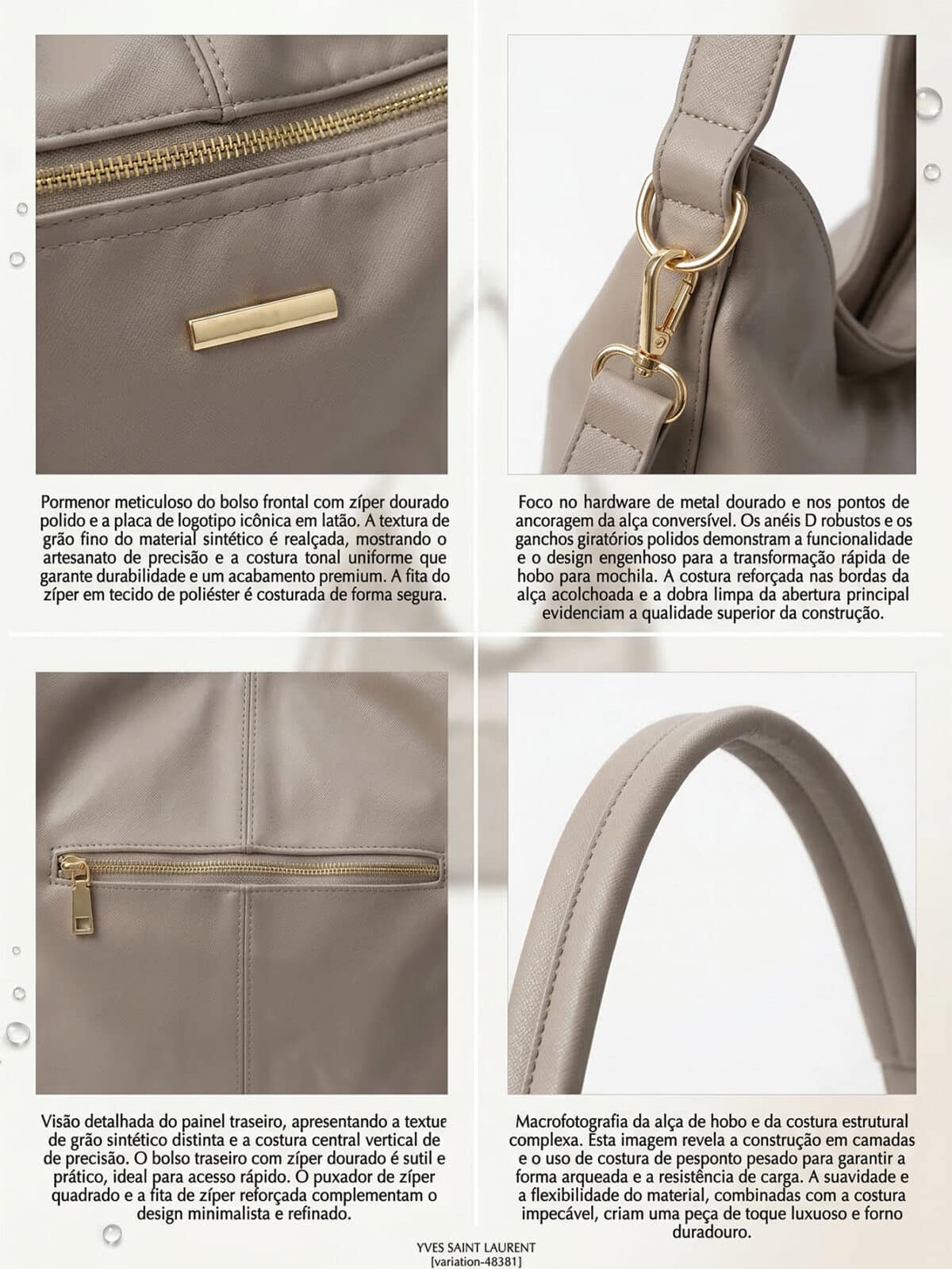 Bolsa De Ombro Hobo Minimalista Slouchy Grande Capacidade Casual Chic - Imagem 6