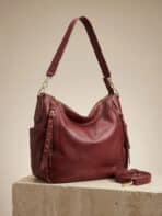 Bolsa De Ombro Hobo Couro De Ovelha Macio Textura Premium Retro Com Zíper Lateral
