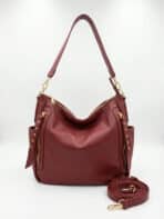 Bolsa De Ombro Hobo Couro De Ovelha Macio Textura Premium Retro Com Zíper Lateral - Imagem 2