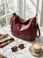 Bolsa De Ombro Hobo Couro De Ovelha Macio Textura Premium Retro Com Zíper Lateral - Imagem 6